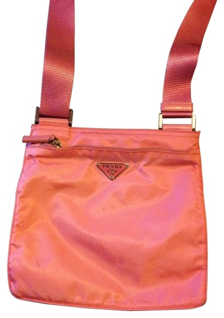 Prada Vela Small Pink Nylon Cross Body Bag