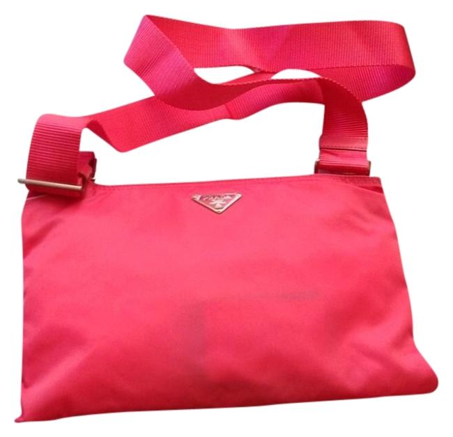 Prada Vela Sport PeoniaPink Nylon Cross Body Bag