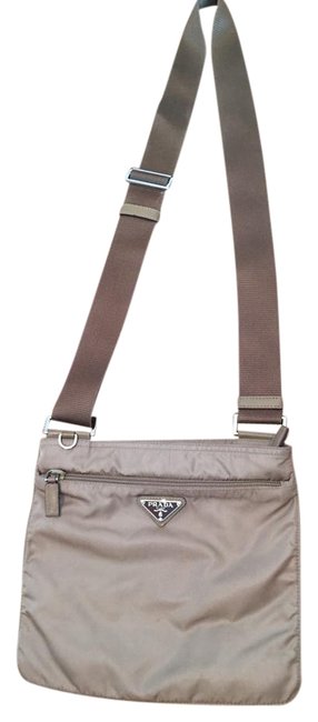 Prada Vela Tan Nylon Cross Body Bag