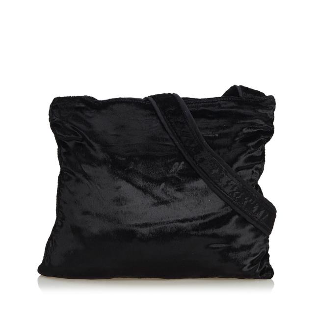 Prada Velour Black Fabric Cross Body Bag