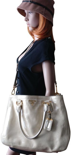 Prada Vernice Patent Tote Leather Cross Body Bag