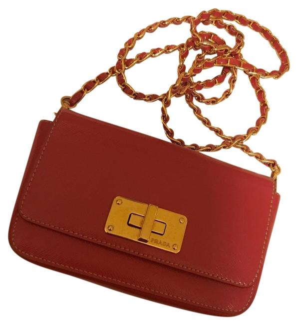 Prada Vernice Pink Peonia Saffiano Leather Cross Body Bag
