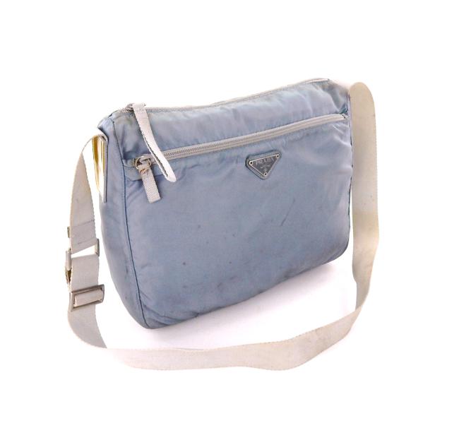 Prada Vintage Blue Nylon Cross Body Bag