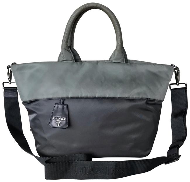 Prada Vintage Dark Grey Nylon Cross Body Bag