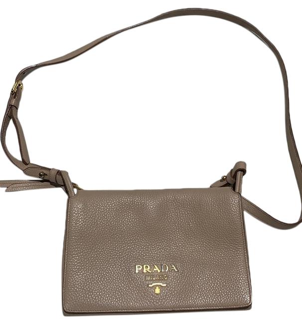 Prada Vitello Daino Calf Beige Calfskin Leather Cross Body Bag