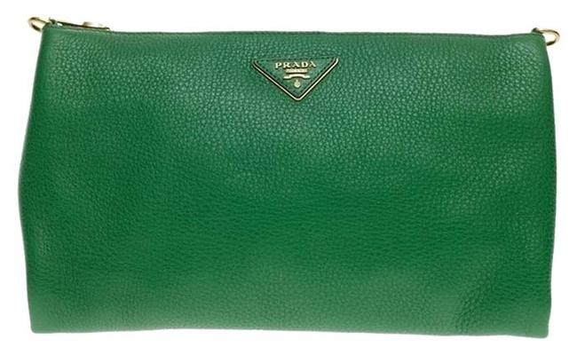 Prada Vitello Daino Mini Green Leather Cross Body Bag