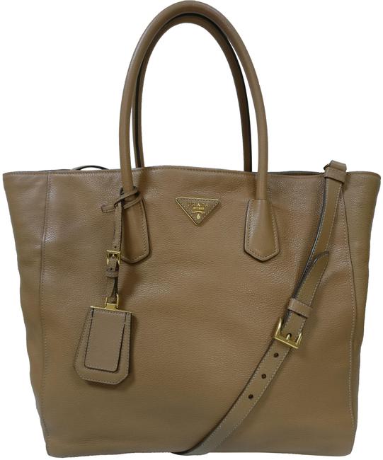 Prada Vitello Daino Tote Leather Cross Body Bag