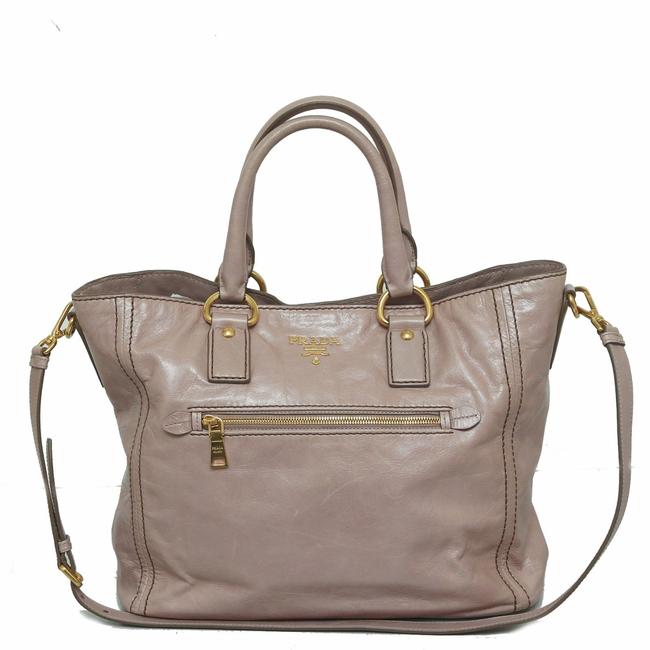 Prada Vitello Shine Tote Leather Cross Body Bag