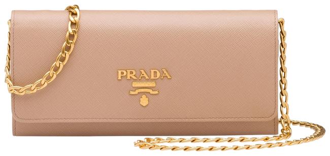 Prada Wallet on Chain Vitello Cammeo Nude Leather Cross Body Bag