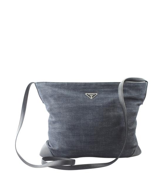 Prada Vs0181 Blue 154164 Denim Cross Body Bag