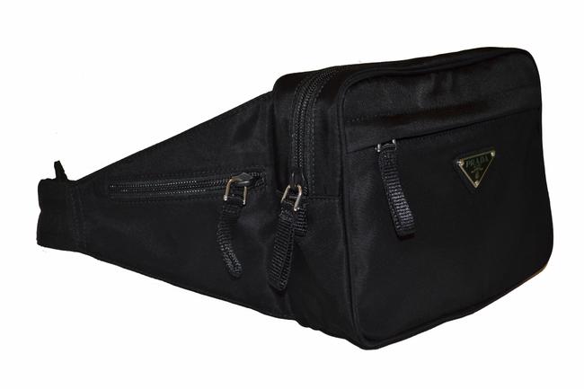 Prada Belt Waist Black Nylon Cross Body Bag