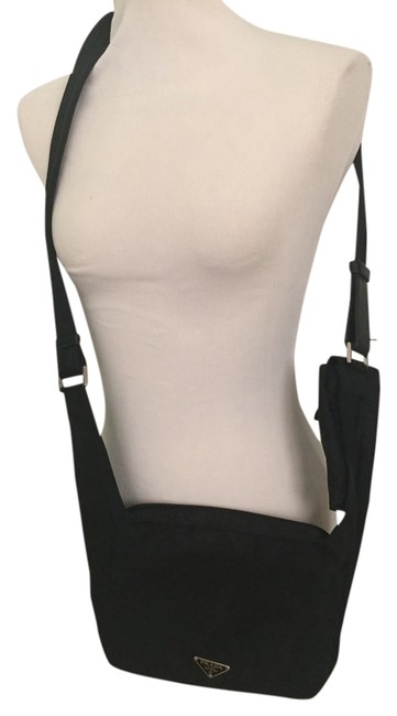 Prada Waist Black Fabric Cross Body Bag