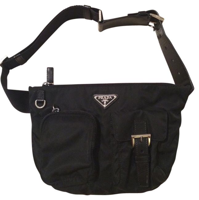 Prada Waist Bum Hands Free Fanny Pack Black Nylon Cross Body Bag