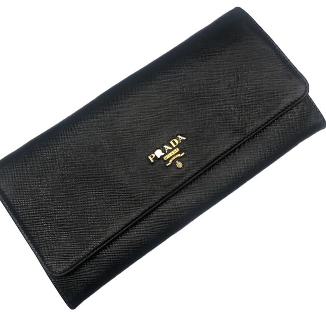 Prada Wallet On A Chain Black Saffiano Leather Cross Body Bag