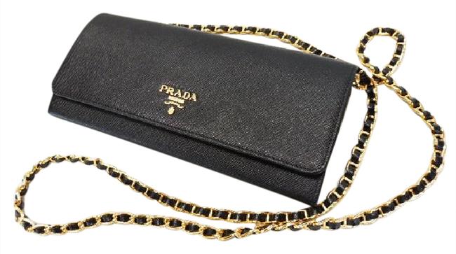 Prada Wallet on Chain 1m1290 Black Leather Cross Body Bag