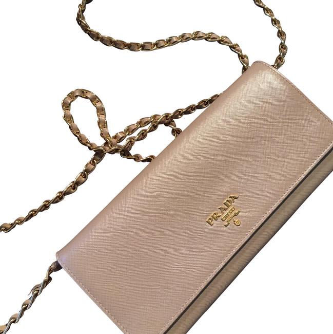 Prada Wallet on Chain Beige Leather Cross Body Bag