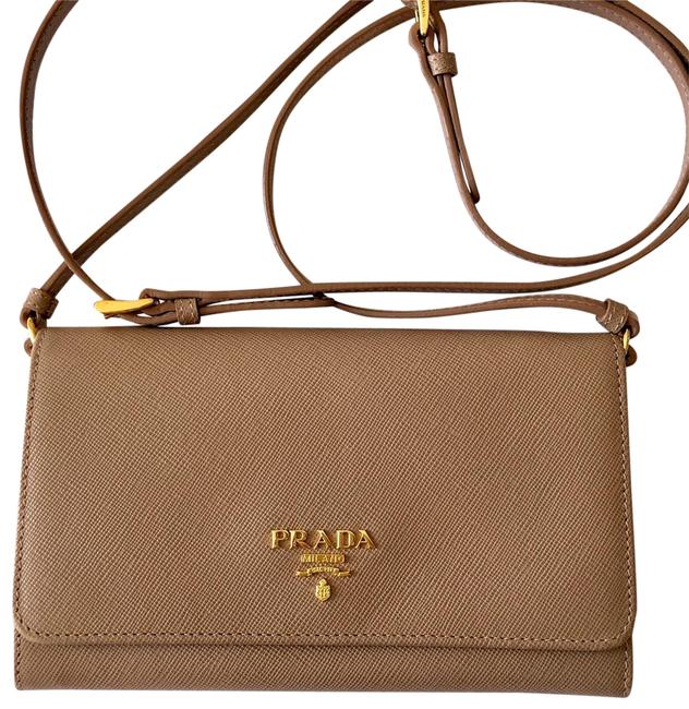 Prada Wallet on Chain Blush Saffiano Leather Cross Body Bag