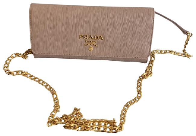 Prada Wallet on Chain Cammeo Beige Leather Cross Body Bag