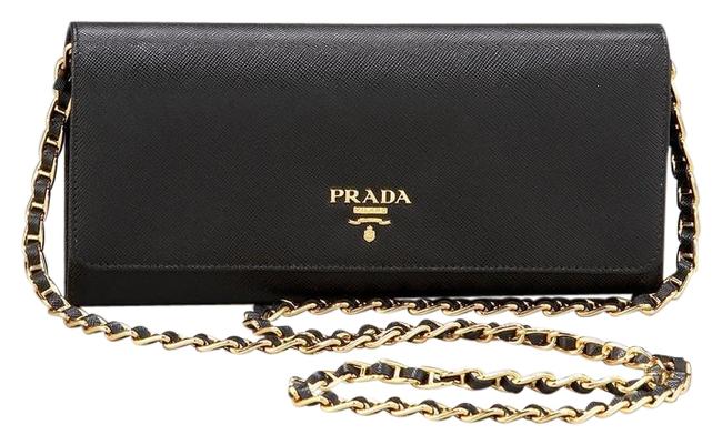 Prada Wallet on Chain Wallet On Chain Handbag Black Saffiano Leather Cross Body Bag