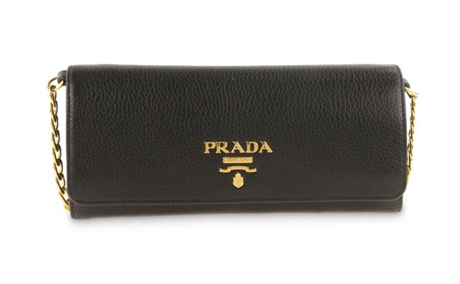 Prada Wallet on chain Nero Black Leather Cross Body Bag