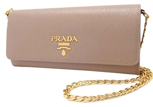 Prada Wallet on Chain Saffiano Pink Leather Cross Body Bag