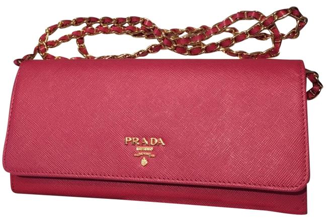 Prada Wallet Pink Leather Cross Body Bag