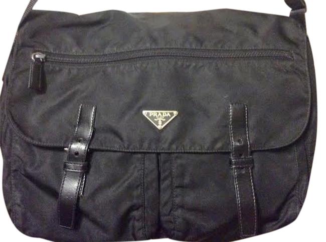 Prada Ways 14.5X10.5 Microfiber Cross Body Bag