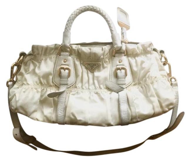 Prada White Satin Cross Body Bag
