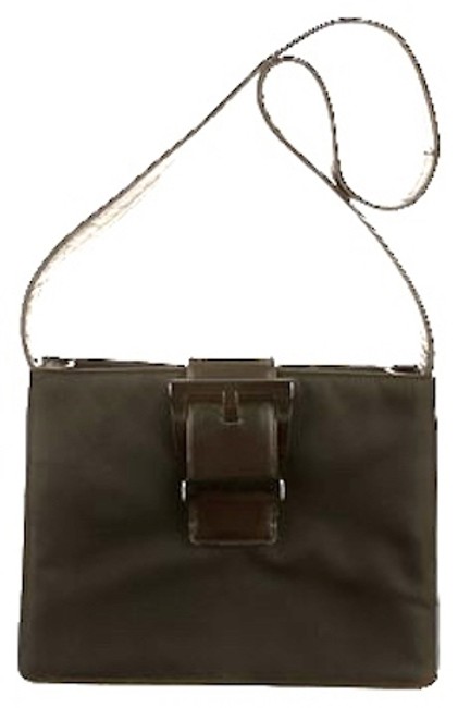 Prada With Buckle Black Nylon and Leather Cross Body Bag