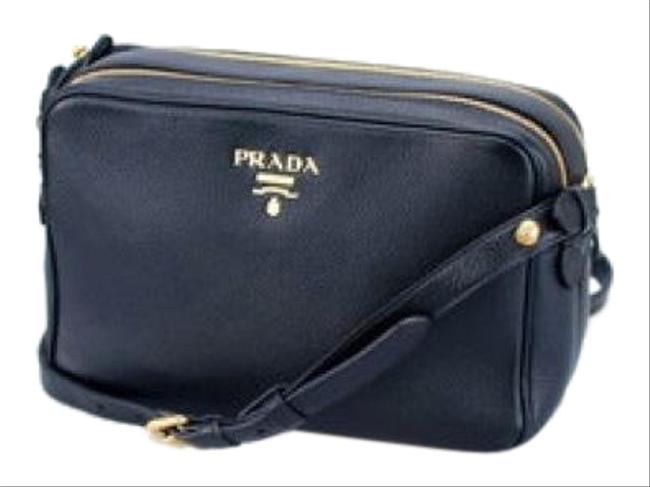Prada Phenix Womens Bandoliera Vitello 1bh079 Black Leather Cross Body Bag