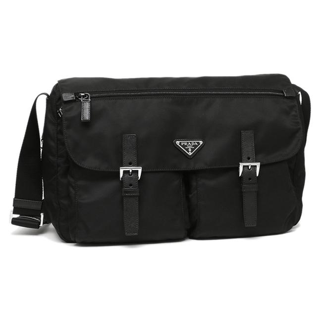 Prada Messenger Womens Fabric 1bd738 Black Nylon Cross Body Bag
