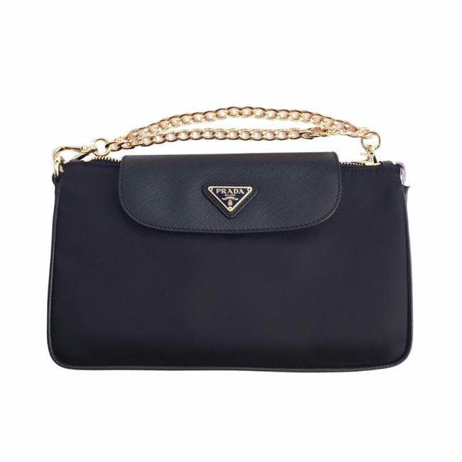 Prada Womens Tessuto Saffian 1bh085 Navy Blue Nylon Cross Body Bag