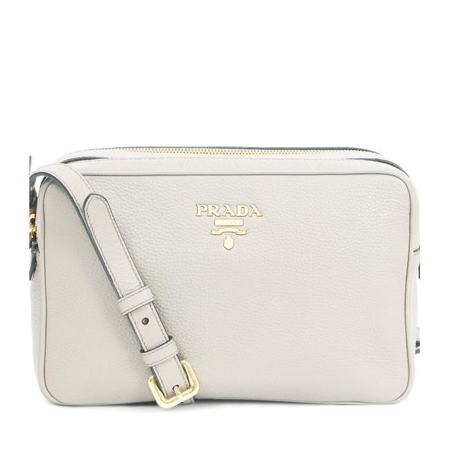 Prada Phenix Womens Vitello Hand 1bh079 White Leather Cross Body Bag