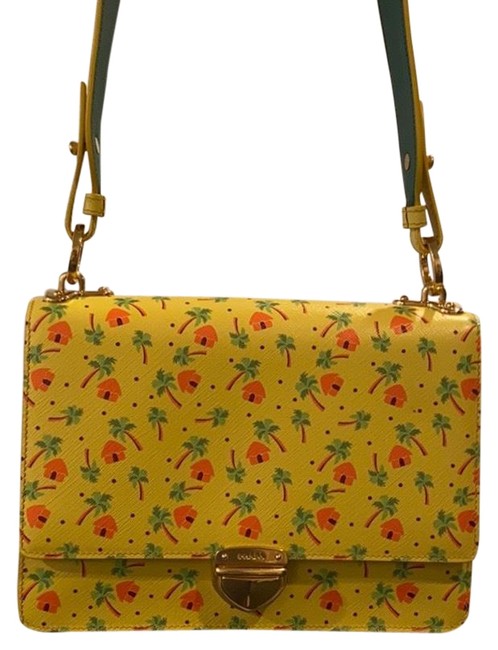 Prada Yellow Leather Cross Body Bag