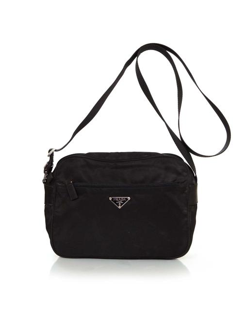 Prada Messenger Zip Around Black Nylon Cross Body Bag