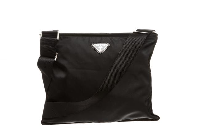 Prada Zip Top Black Nylon Cross Body Bag