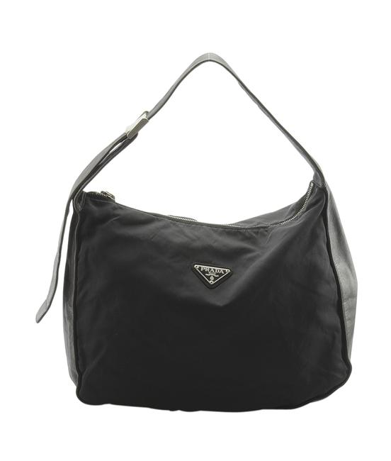 Prada 145962 Black Nylon Hobo Bag