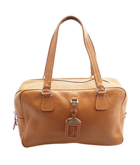Prada 148380 Orange Leather Satchel