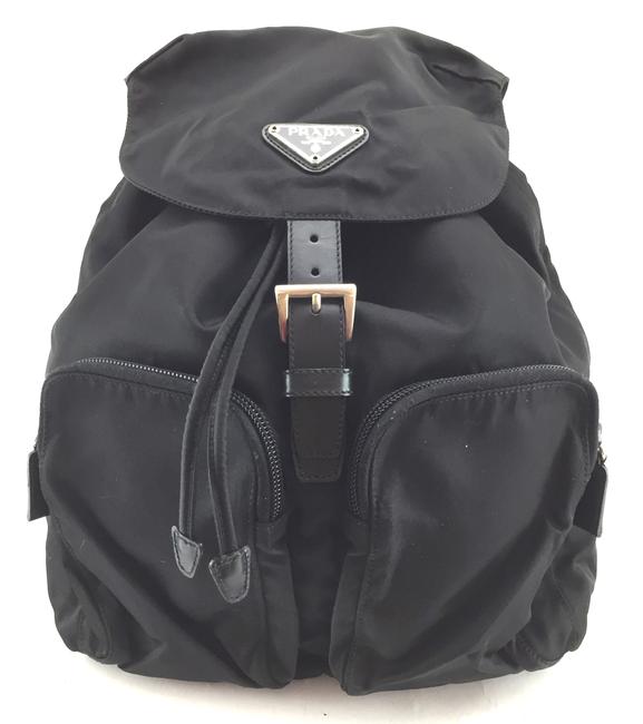 Prada #17503 Bakcpack Black Nylon Satchel