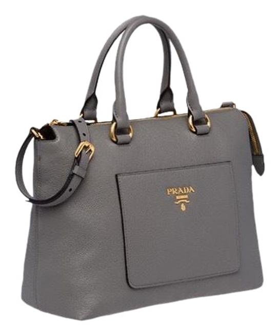 Prada 1ba063 2bbe fok44 ooo Marble Grey Calfskin Leather Satchel