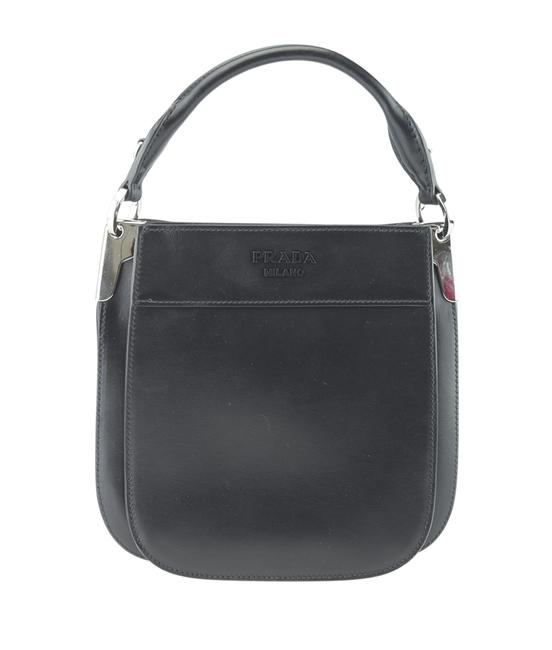 Prada 1bc082 Small Margit 172160 Black Leather Hobo Bag
