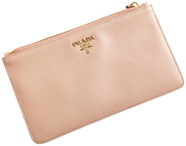 Prada 1m1152 Nude Saffiano Leather Clutch
