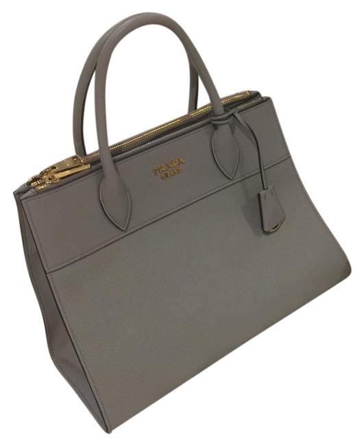 Prada 2017 Collection Grey Leather Satchel