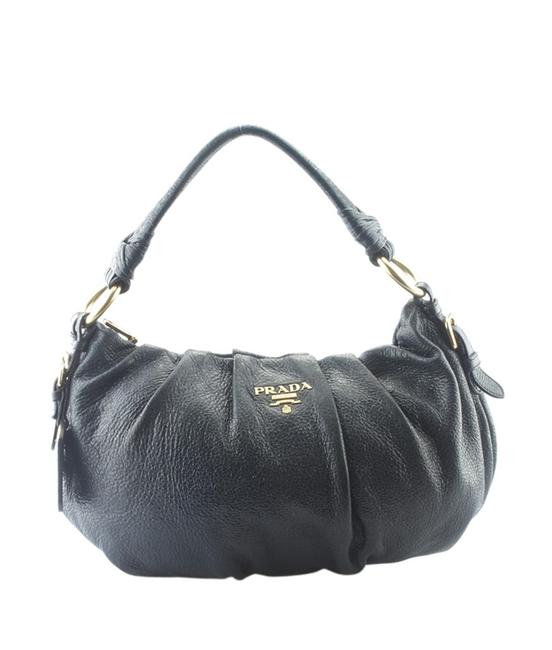 Prada 25 Solid 161905 Blue Leather Hobo Bag