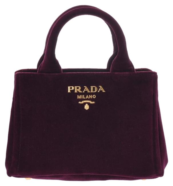 Prada 2way 1ba038 Ladies Velor Handbag Bordeaux Satchel
