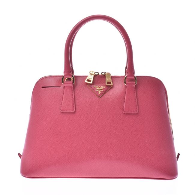 Prada 2way Bl0837 Ladies Handbag Peonia  Pink Saffiano Triangle Satchel