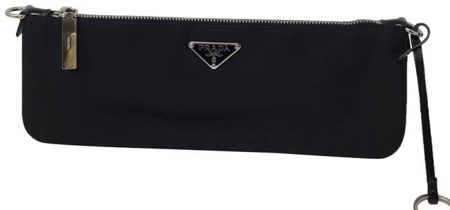 Prada And Leather Black Nylon Clutch
