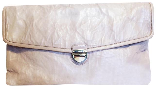 Prada Antique Nappa Oversized Pushlock Handbag Purple Leather Clutch