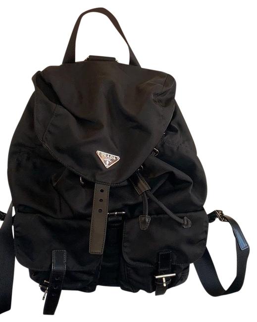 Prada Backpack Black Nylon Clutch
