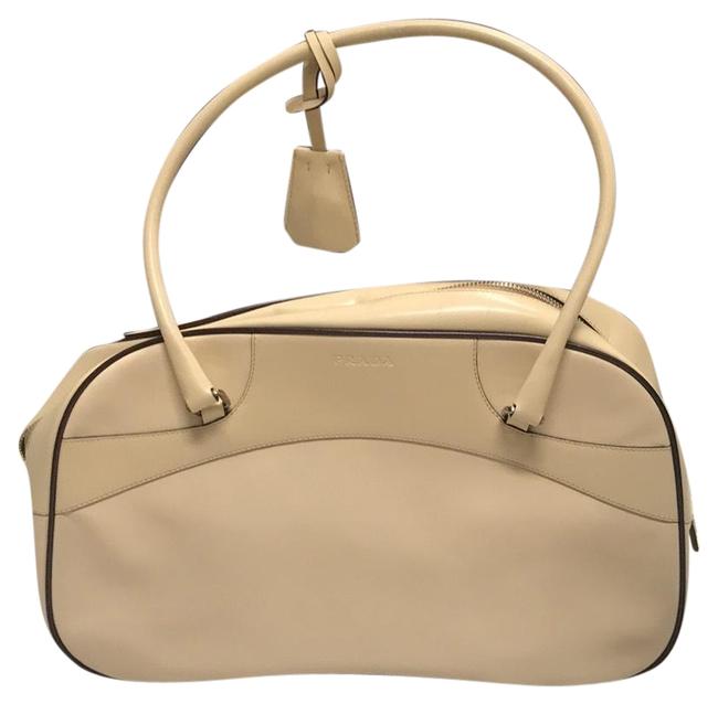 Prada Bauletto 2000 Vitello Easy Nude Leather Satchel